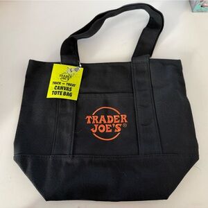 Trader Joe's Black Canvas Tote Bag